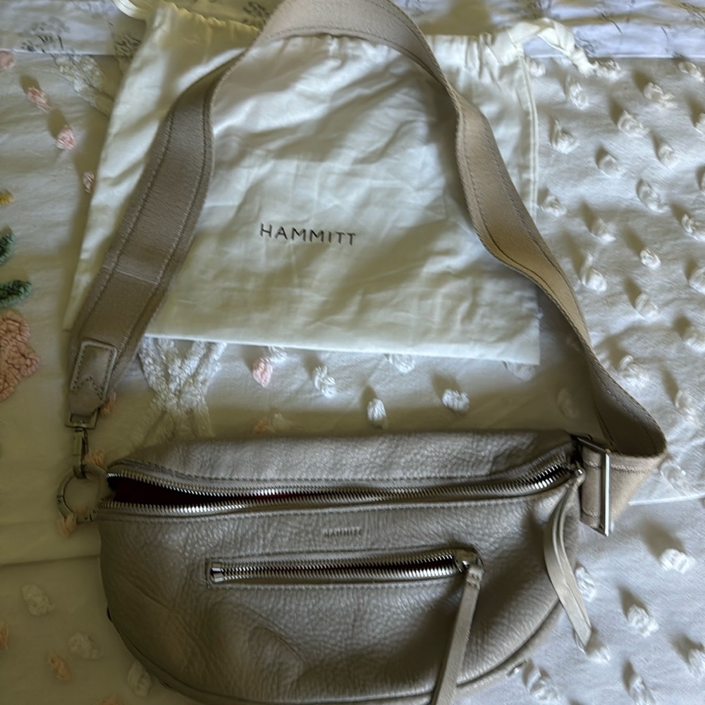 Hammitt pebble leather gray Charles